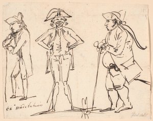 Meditation. Caricatures of Clemens, Juel, and Charles Bonnet