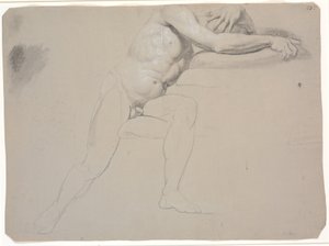 Model Sitting, with Head and Arms Supported on Cushions; Not Fully Drawn by Jens Juel