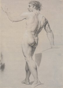 Model Standing, Seen from the Back, Left Arm Raised by Jens Juel