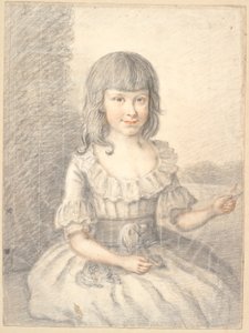 Portrait of a Little Girl with a Dog by Jens Juel