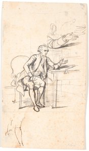 Study for the Holmskiold Family Portrait from 1787: Theodor Holmskiold Sitting at a Table by Jens Juel