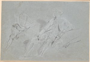 Draft for a Full-Figure Portrait of a Gentleman, Sitting Outdoors by Jens Juel