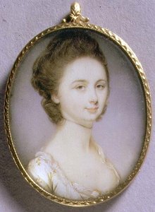 Portrait Miniature of a Lady in a White Dress by Jeremiah Meyer