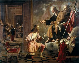 Saint Peter and Saint Paul appearing to the Roman Emperor Constantine I by Jeronimo Jacinto Espinosa