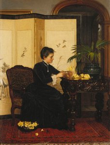 Lady Making Posies from Primroses