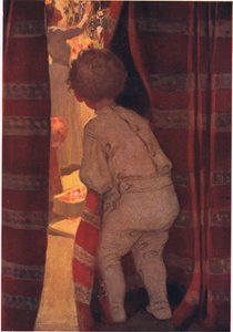 He crept downstairs to take a peep in the parlour by Jessie Willcox Smith
