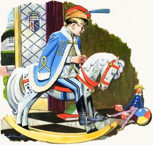 Boy on Rocking Horse by Jesus Blasco