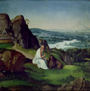 St. Jerome in a Landscape by Joachim (style of) Patenier or Patinir