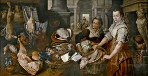 Christ at Home with Martha and Mary by Joachim Beuckelaer