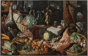 Kitchen Scene with Christ at Emmaus, c.1560-1565 by Joachim Beuckelaer