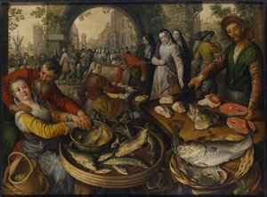 A Fish Market with Ecce Homo