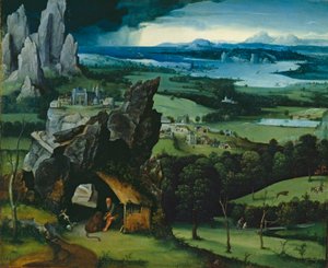 Landscape with St. Jerome by Joachim Patenier