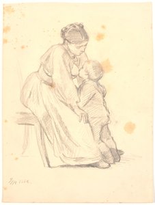 A Mother Breastfeeding Her 4-5 Year Old Son by Joakim Frederik Skovgaard
