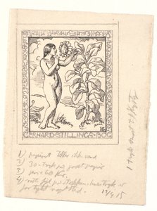 Draft for Ex Libris for Gerhard Stilling