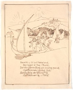 Draft for the Last Illustration with Angel Children in the Boat by Joakim Frederik Skovgaard