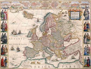 Map of Europe from the Blaeu Atlas by Joan Blaeu