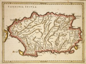 Map of Sardinia Region by Joan Blaeu