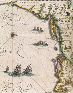 Map of Coast of Virginia, from Theatrum Orbis Terrarum by Joan Blaeu
