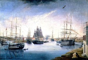 Port of Mahon with Ships