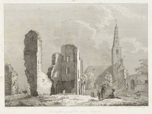 Ruins of the Abbey at Rijnsburg by Joannes Pieter Visser Bender