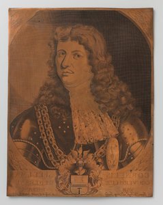 Copper Engraving Plate with Portrait (Bust) of Cornelis Speelman 1640-1684, Governor-General of the Dutch East Indies 1681-1684 by Joannes de Jongh