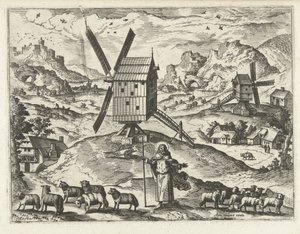 Landscape with Christ as the Good Shepherd by Joannes van Doetechum (I) (attributed to)