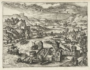 River Landscape with Water Castle