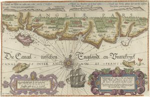 Map of the English Coast Between the Isle of Wight and Dover by Joannes van Doetecum