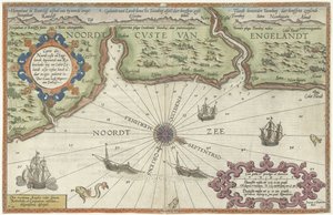 Map of the North Coast of England Near Newcastle upon Tyne