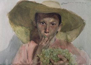 Boy Eating Grapes