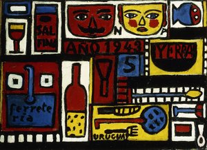 Construction with Two Masks by Joaquin Torres Garcia