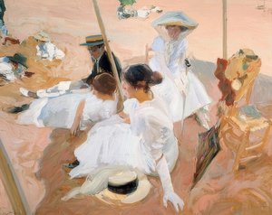 Under the Awning on the Beach in Zarautz. 1905