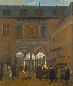 The Stock Exchange in Amsterdam, c.1675-80 by Job Berckheyde