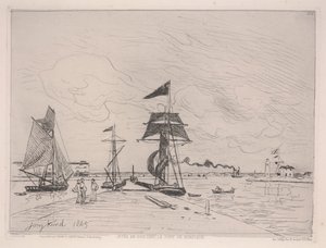 Wooden Pier in the Port of Honfleur by Johan Barthold Jongkind