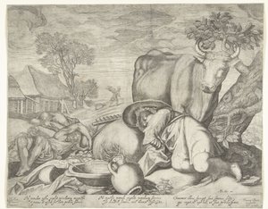 Sower and Servants Sleeping While Satan Sows Weeds (Parable of the Weeds Among the Wheat) by Johan Barra