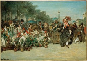 Flower Market on Boulevard Richard-Lenoir by Johan Barthold Jongkind
