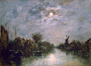Dutch Channel in the Moonlight, c. 1840-1891