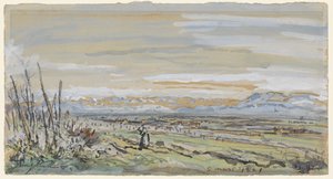 View of a Flat Landscape by Johan Barthold Jongkind