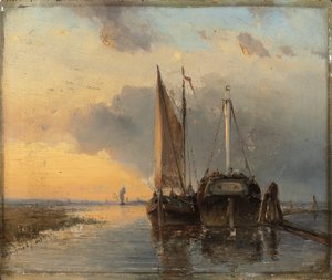 Harbour on a Dutch river, 1843