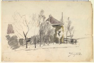 Haywagon in a Farmyard (recto); View of a Farm (verso)