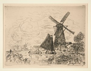 Mills in Holland by Johan Barthold Jongkind