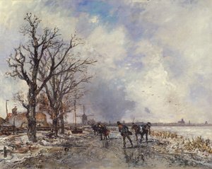 Skaters on the River Schie, near Rotterdam, 1866