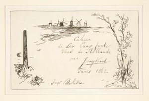 Title of the Notebook of Six Etchings by Johan Barthold Jongkind