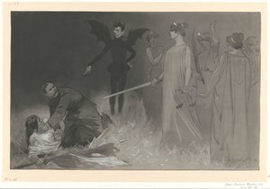 Chamberlain as the Devil, and Kitchener in a Political Allegory on the War in Transvaal by Johan Braakensiek