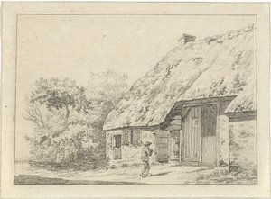 Man with a Spade by a Farm by Johan Christiaan Willem Safft