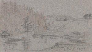 Landscape with River, House, and Forest by Johan Christian Dahl