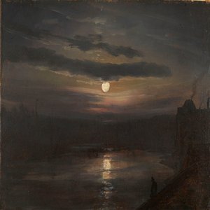 Moonlight over the Elbe by Johan Christian Dahl