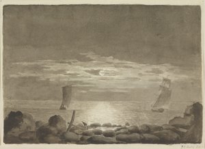To Skip in Moonlight by Johan Christian Dahl