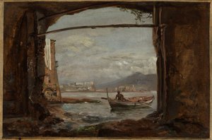 View from a grotto near Posillipo by Johan Christian Dahl