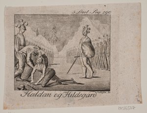 Vignette. Haldan and Hildegard by Johan Christoph Seehusen